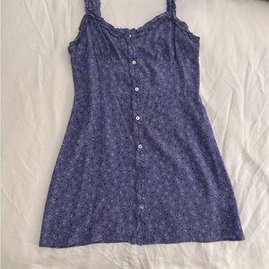 Purple Floral Button-Down Dress